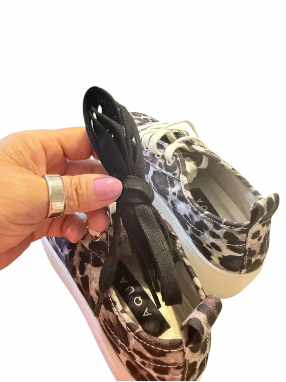 Women's AQUA Leopard Print Platform Sneakers